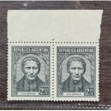 ARGENTINA 1935 GJ 739 + 739a PAREJA DE ESTAMPILLAS NUEVAS MINT LA SEGUNDA CON VARIEDAD CHALECO SOMBREADO U$ 13 +